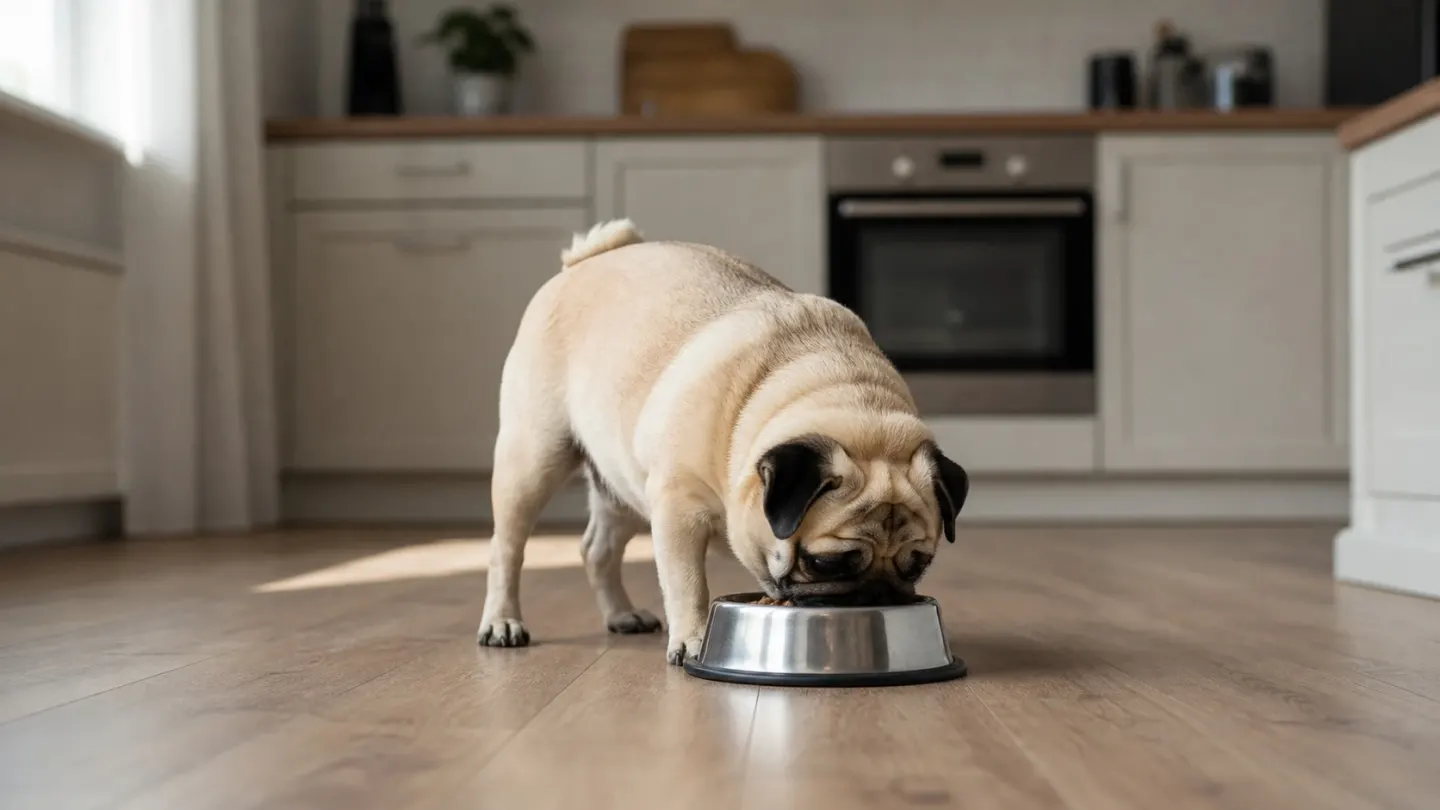 A Pug receiving a gentle health checkup at a veterinary clinic