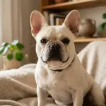 French Bulldog being cared for at home