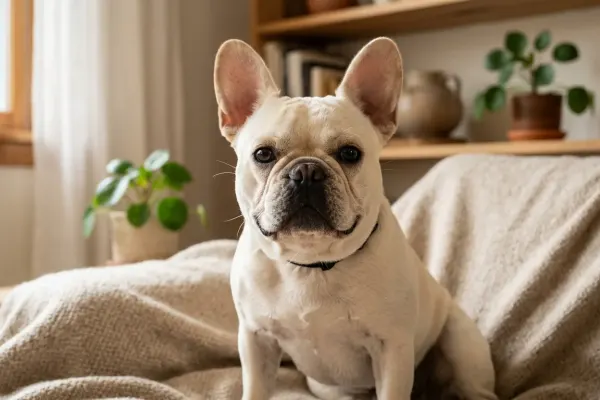 French Bulldog being cared for at home