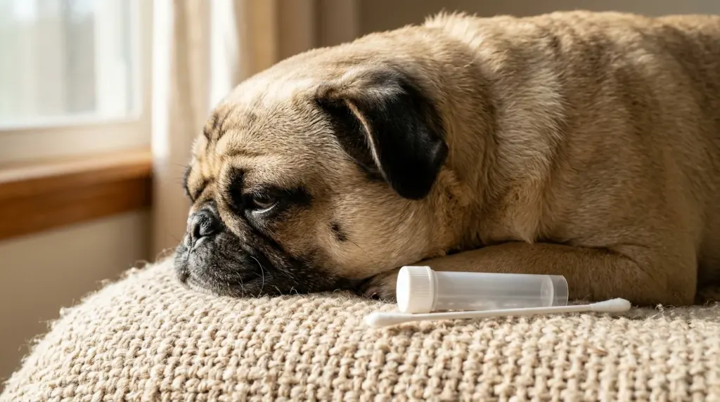 Canine genetic DNA cheek swab test kit used for breeding risk screening
